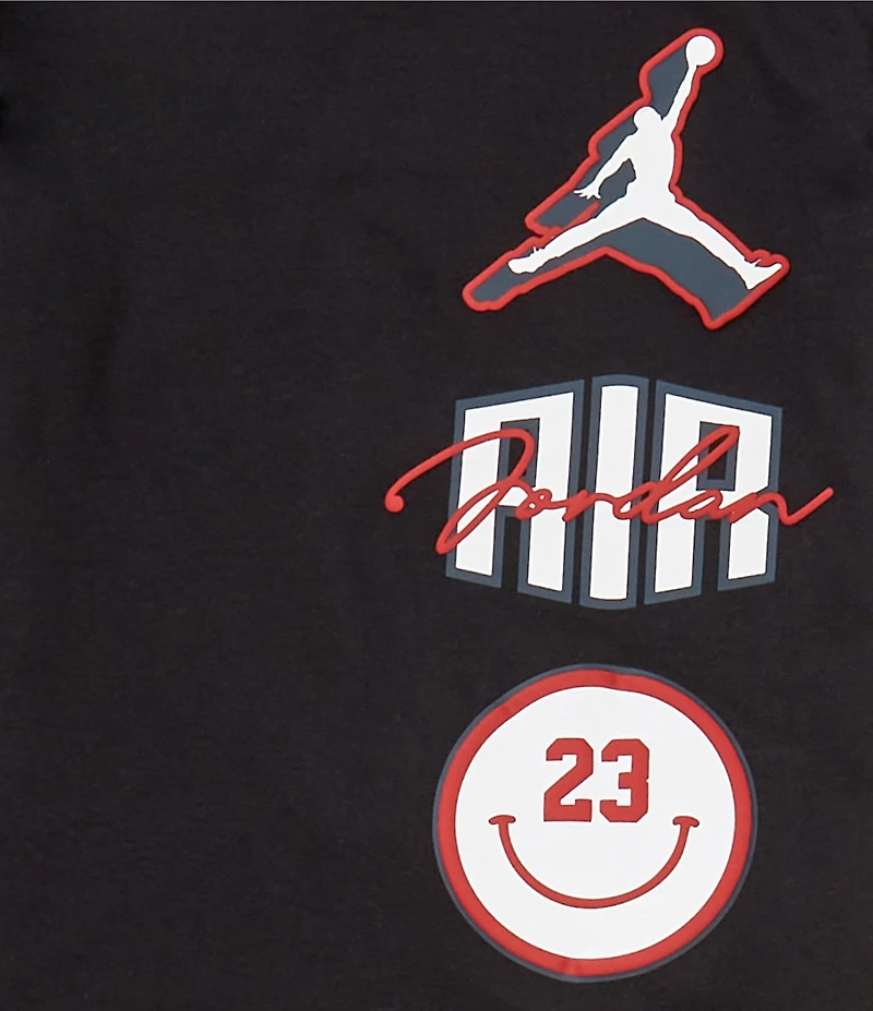 Jordan Little Boys Short Sleeve Stacked Logo Graphic Jersey T-Shirt & Color Block Woven Shorts Set