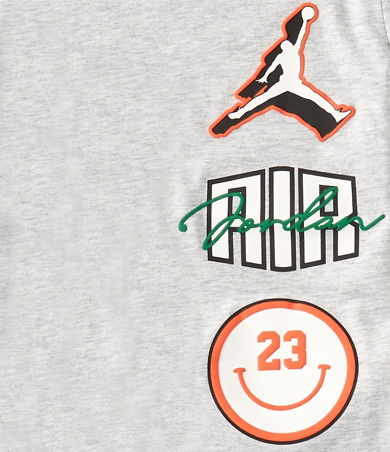 Jordan Little Boys Short Sleeve Stacked Logo Graphic Jersey T-Shirt & Color Block Woven Shorts Set
