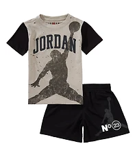 Jordan Little Boys Short Sleeves 1984 Jumpman Graphic T-Shirt & Matching Shorts Set