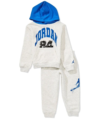 Jordan Little Boys Long-Sleeve Color Block Fleece Hoodie & Matching Fleece Jogger Pant Set