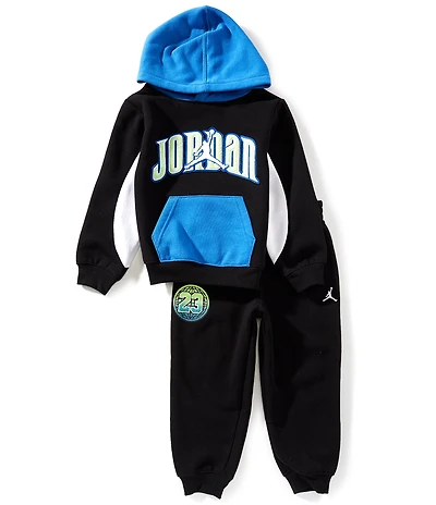 Jordan Little Boys Long-Sleeve Gametime Color Block Fleece Hoodie & Solid Fleece Jogger Pants Set