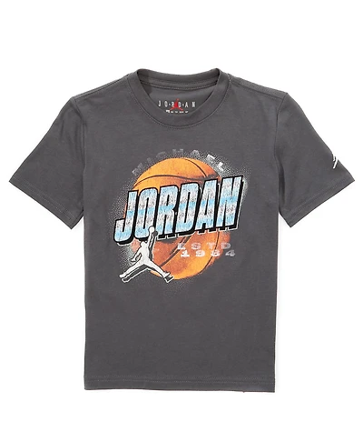 Jordan Little Boys Short Sleeve Distressed Chrome T-Shirt