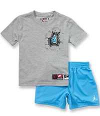 Jordan Little Boys Short Sleeve Break Through Tee & Shorts Set