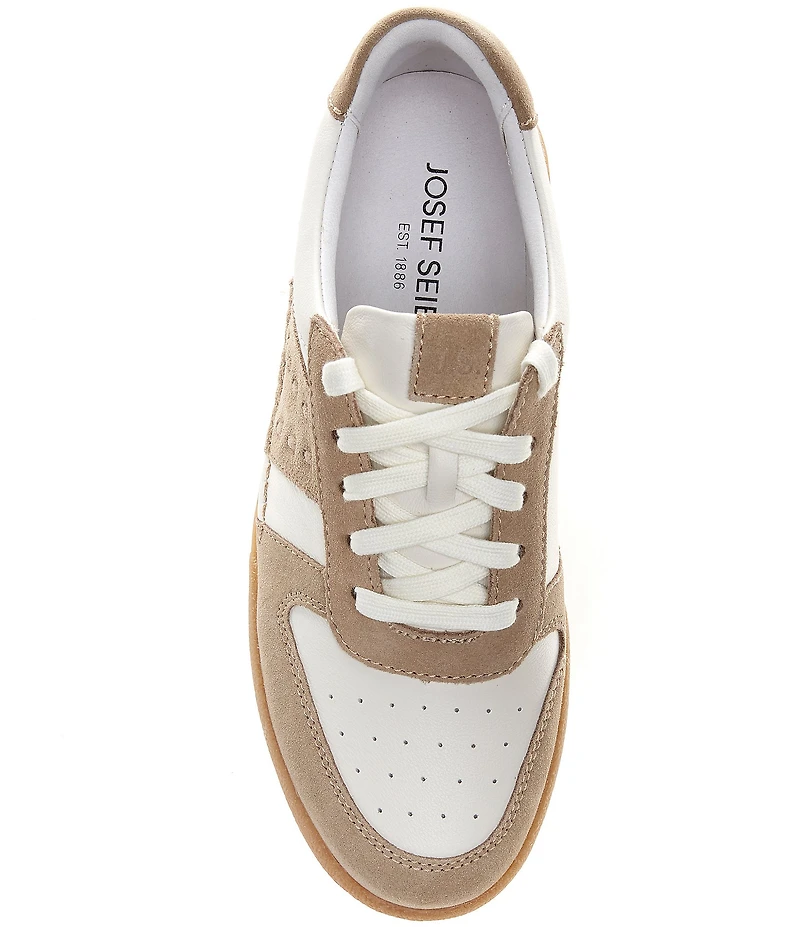 Josef Seibel Claire 27 Suede and Leather Perforated Detail Sneakers