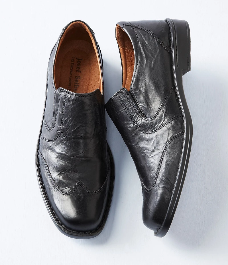 Josef Seibel Douglas Antique Leather Casual Wingtip Loafers