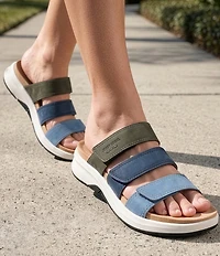 Josef Seibel Estelle 11 Leather 3 Band Slide Sandals