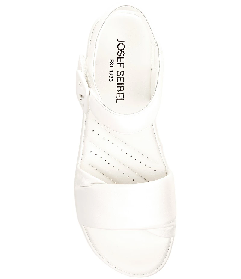 Josef Seibel Eve 02 Leather Ankle Wrap Wedge Sandals