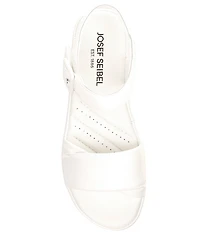 Josef Seibel Eve 02 Leather Ankle Wrap Wedge Sandals