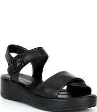 Josef Seibel Eve 02 Leather Ankle Wrap Wedge Sandals