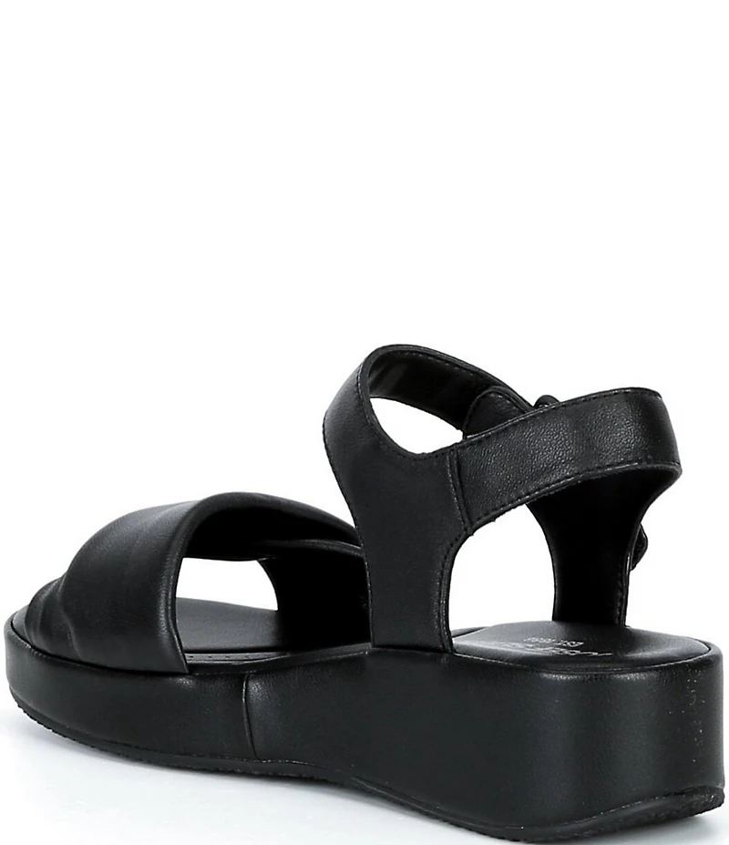 Josef Seibel Eve 02 Leather Ankle Wrap Wedge Sandals