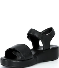 Josef Seibel Eve 02 Leather Ankle Wrap Wedge Sandals