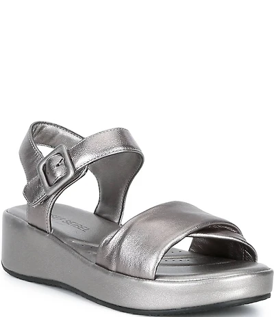 Josef Seibel Eve 02 Leather Ankle Wrap Wedge Sandals
