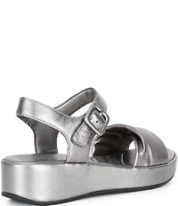 Josef Seibel Eve 02 Leather Ankle Wrap Wedge Sandals