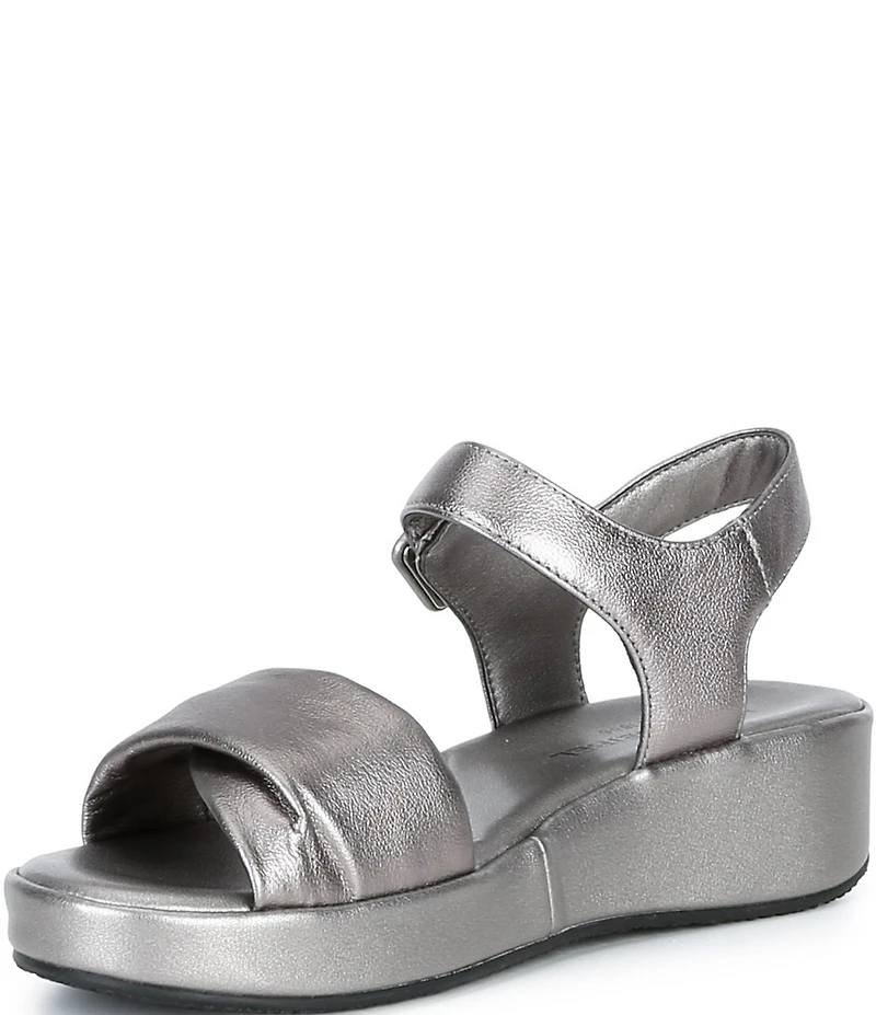 Josef Seibel Eve 02 Leather Ankle Wrap Wedge Sandals