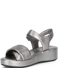 Josef Seibel Eve 02 Leather Ankle Wrap Wedge Sandals