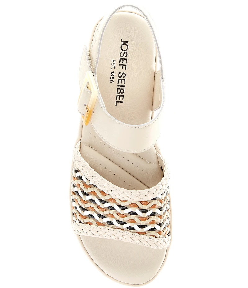 Josef Seibel Eve 06 Woven Leather Ankle Strap Sandals