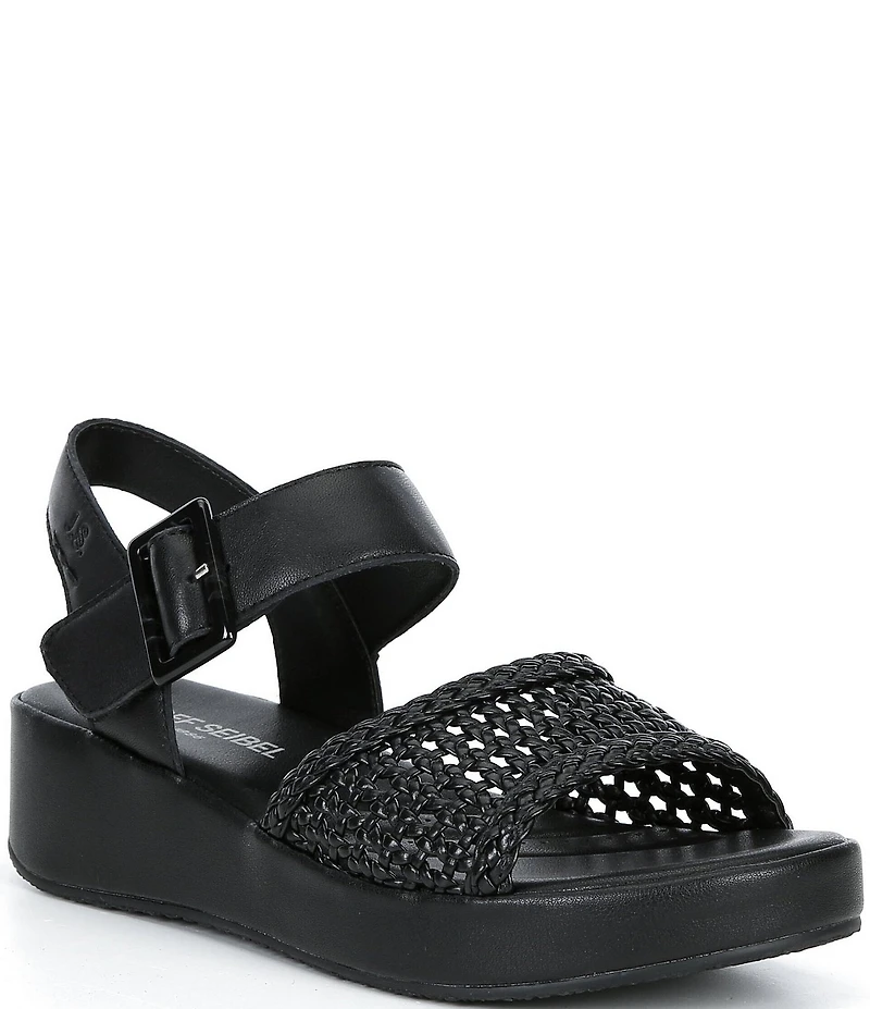 Josef Seibel Eve 06 Woven Leather Ankle Strap Sandals