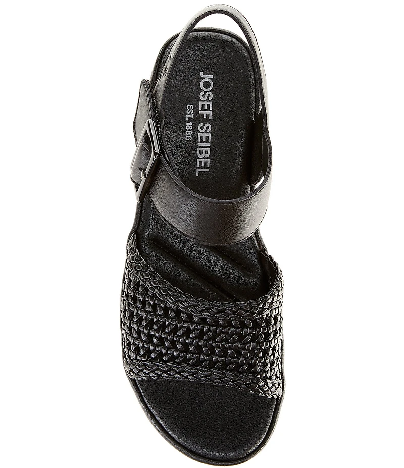 Josef Seibel Eve 06 Woven Leather Ankle Strap Sandals