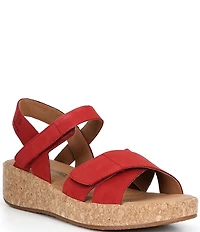 Josef Seibel Evita 03 Nubuck Cork Ankle Wrap Sandals