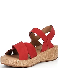 Josef Seibel Evita 03 Nubuck Cork Ankle Wrap Sandals