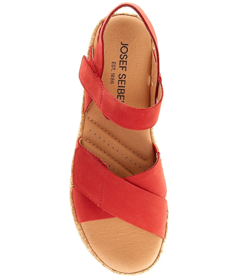 Josef Seibel Evita 03 Nubuck Cork Ankle Wrap Sandals