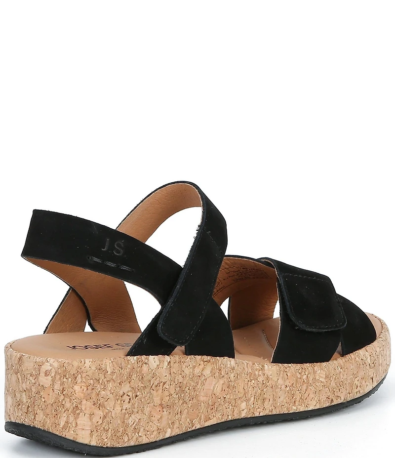 Josef Seibel Evita 03 Nubuck Cork Ankle Wrap Sandals