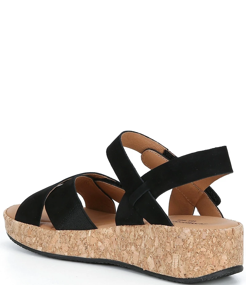 Josef Seibel Evita 03 Nubuck Cork Ankle Wrap Sandals