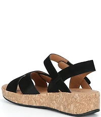 Josef Seibel Evita 03 Nubuck Cork Ankle Wrap Sandals
