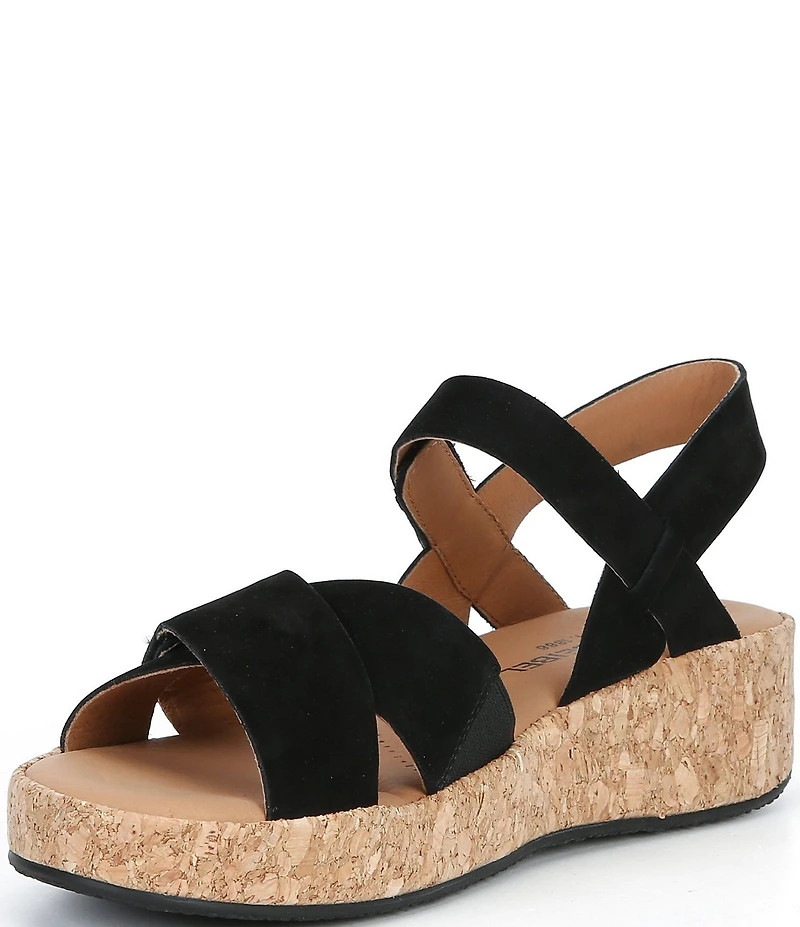 Josef Seibel Evita 03 Nubuck Cork Ankle Wrap Sandals