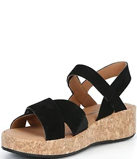 Josef Seibel Evita 03 Nubuck Cork Ankle Wrap Sandals