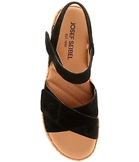 Josef Seibel Evita 03 Nubuck Cork Ankle Wrap Sandals