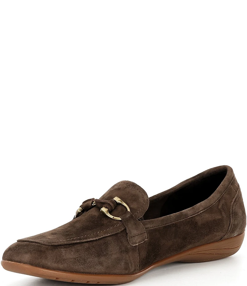 Josef Seibel Fenja 34 Suede Bit Buckle Loafers