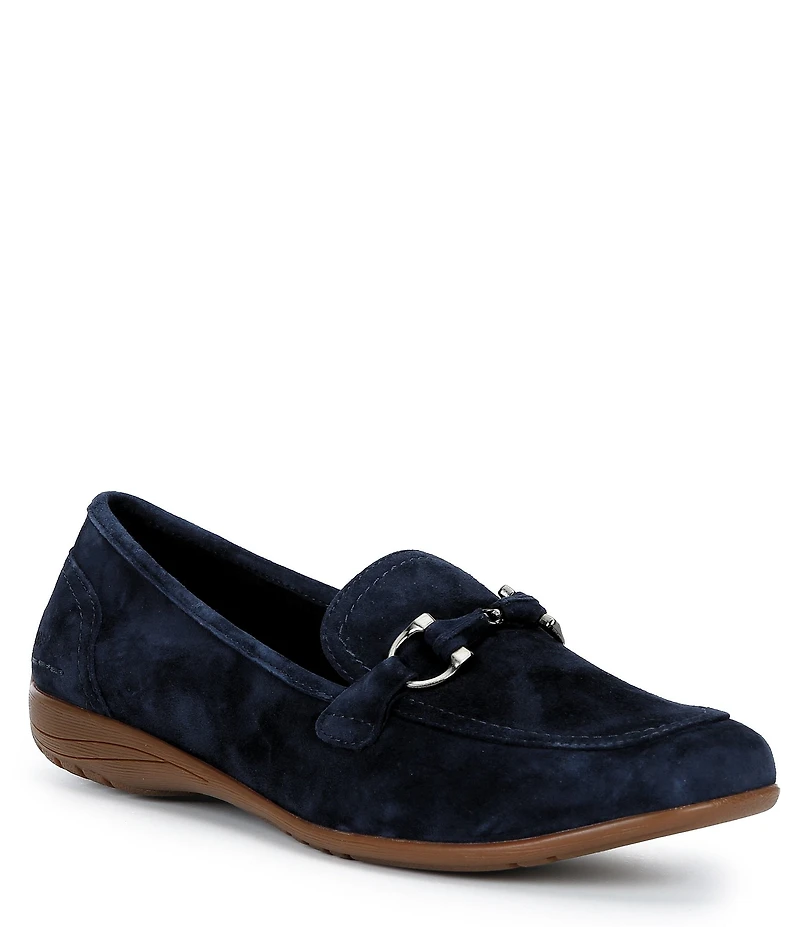 Josef Seibel Fenja 34 Suede Bit Buckle Loafers