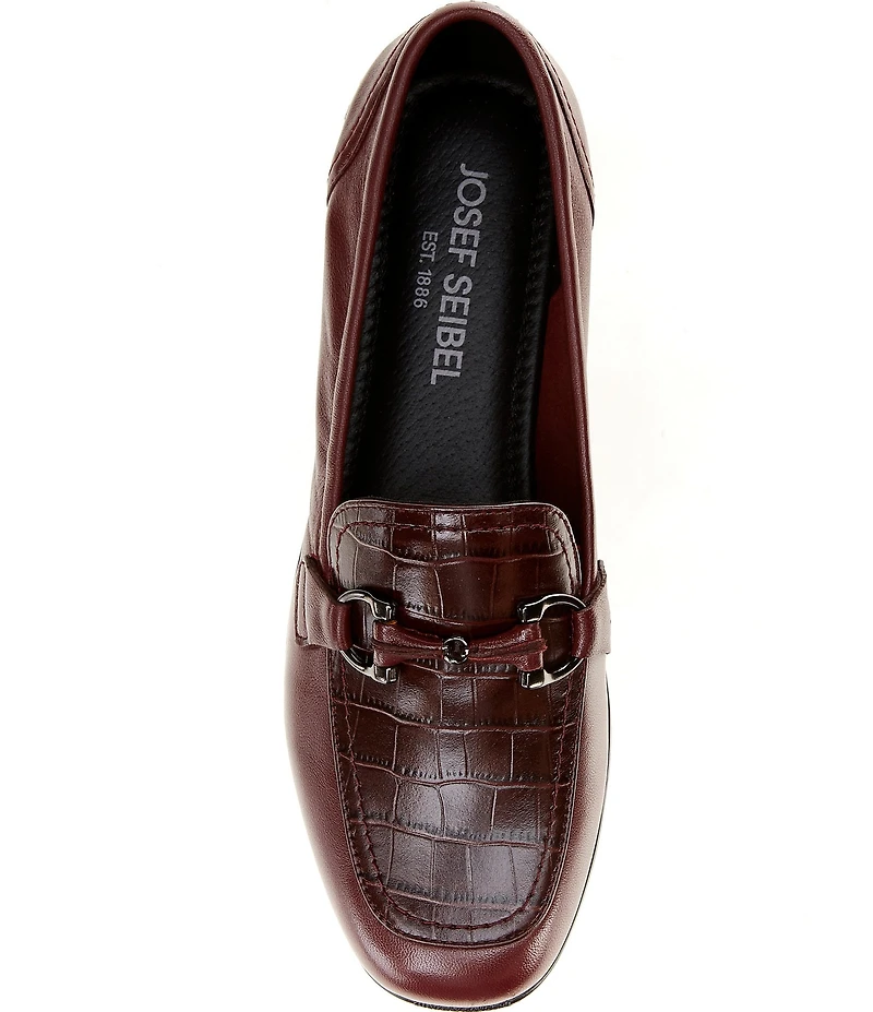 Josef Seibel Fenja 40 Croco Print Leather Loafers