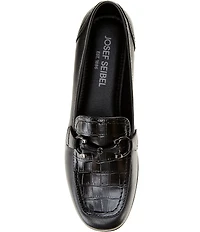 Josef Seibel Fenja 40 Croco Print Leather Loafers