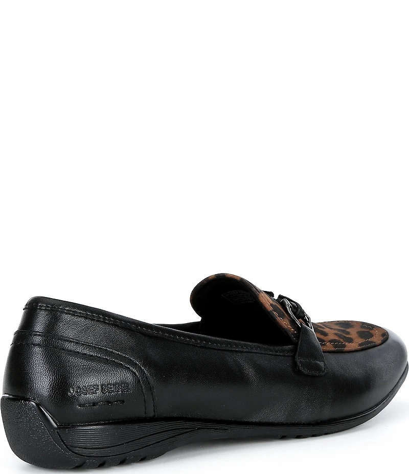 Josef Seibel Fenja 40 Leopard Print Leather Loafers