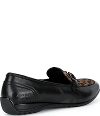 Josef Seibel Fenja 40 Leopard Print Leather Loafers
