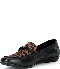 Josef Seibel Fenja 40 Leopard Print Leather Loafers