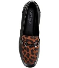 Josef Seibel Fenja 40 Leopard Print Leather Loafers