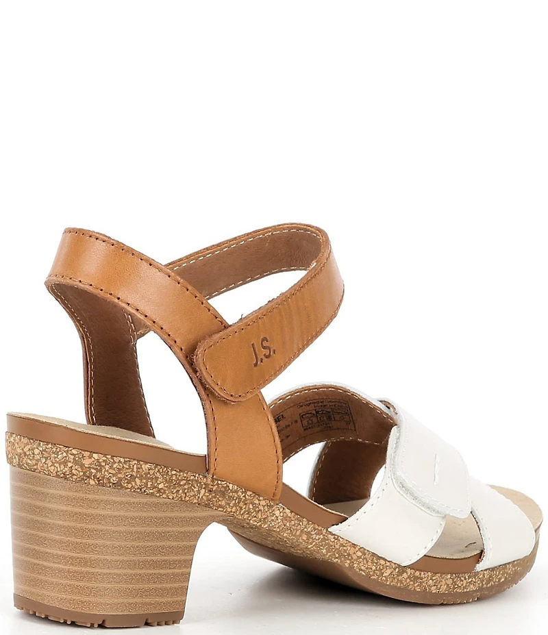 Josef Seibel Grace 01 Leather Ankle Strap Block Heel Sandals