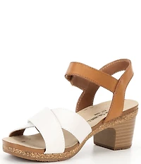Josef Seibel Grace 01 Leather Ankle Strap Block Heel Sandals