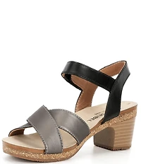 Josef Seibel Grace 01 Leather Ankle Strap Block Heel Sandals