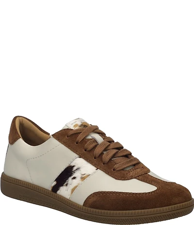Josef Seibel Women's Joleen 03 Leather and Faux Cow Print Suede Sneakers
