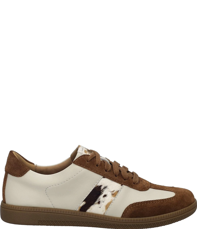 Josef Seibel Women's Joleen 03 Leather and Faux Cow Print Suede Sneakers