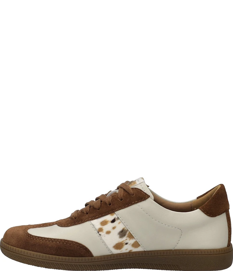 Josef Seibel Women's Joleen 03 Leather and Faux Cow Print Suede Sneakers