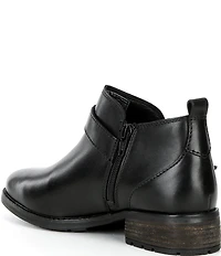 Josef Seibel Kate 10 Leather Buckle Detail Zipper Booties