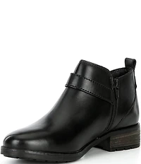 Josef Seibel Kate 10 Leather Buckle Detail Zipper Booties