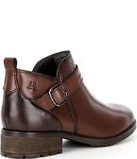 Josef Seibel Kate 10 Leather Buckle Detail Zipper Booties