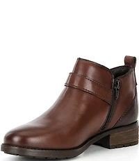 Josef Seibel Kate 10 Leather Buckle Detail Zipper Booties