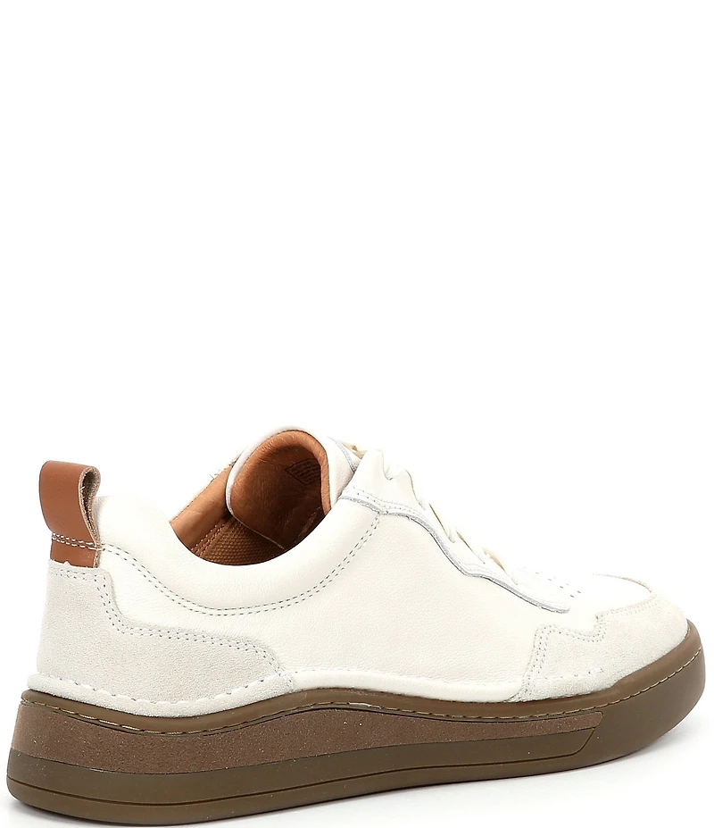 Josef Seibel Men's Cleve 01 Leather and Suede Perforated Detail Lace Up Sneakers